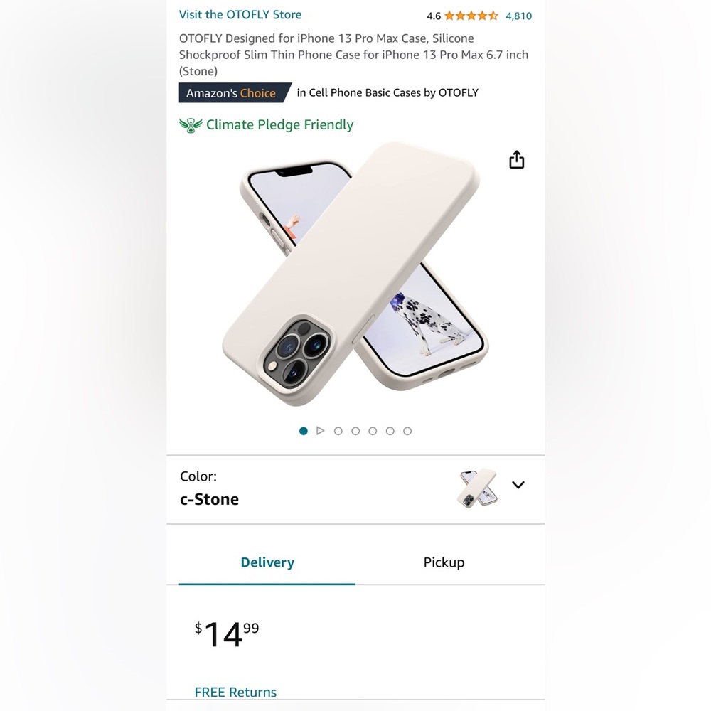 OTOFLY- iPhone 13 Pro Max Case (white stone)